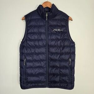 Eddie Bauer EB650 Down Puffer Vest Mens Small Navy Blue Lightweight Gorpcore